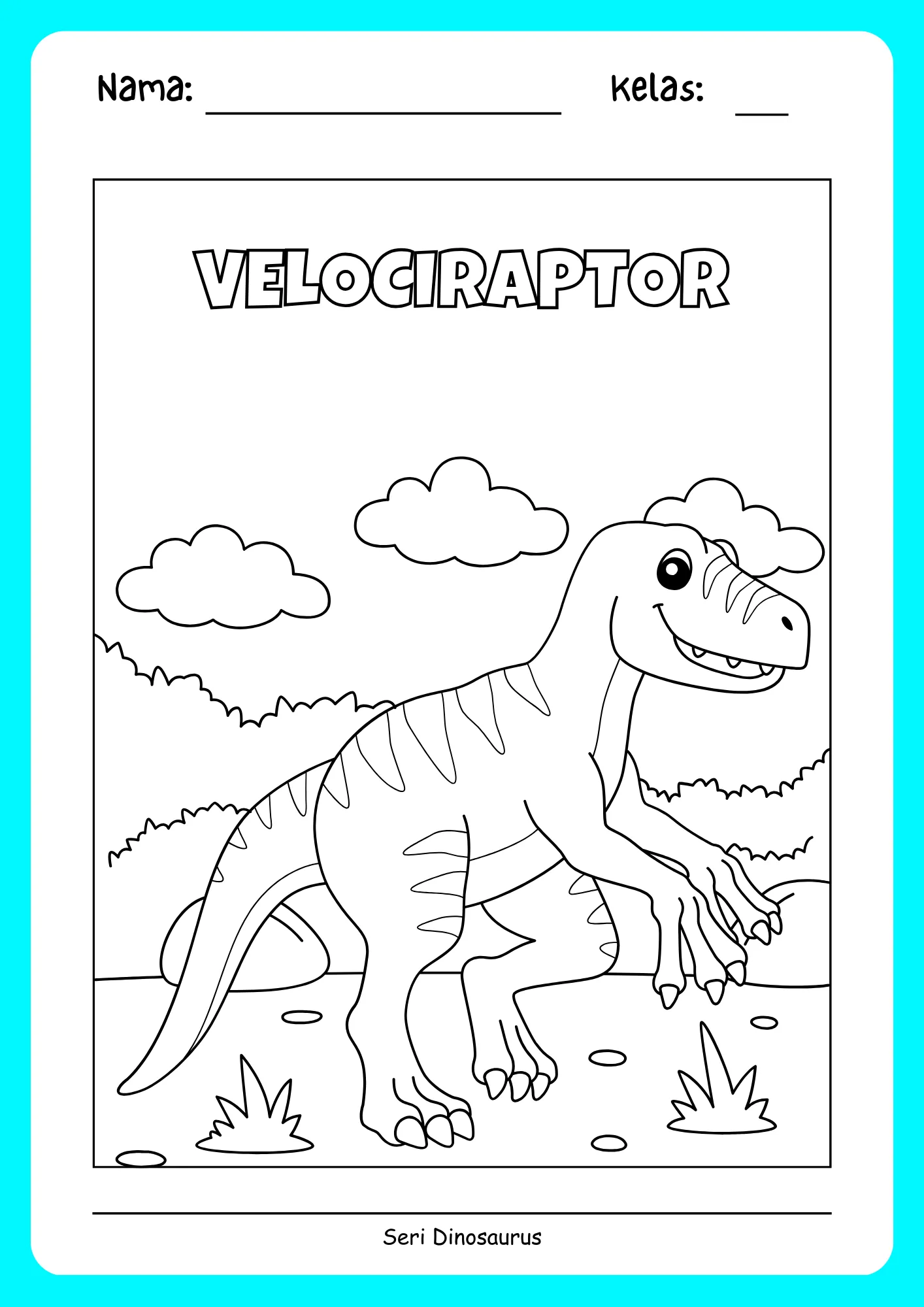 Lembar Mewarnai Dinosaurus