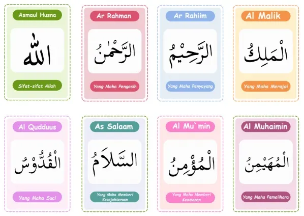 Worksheet Anak Muslim Asmaul Husna