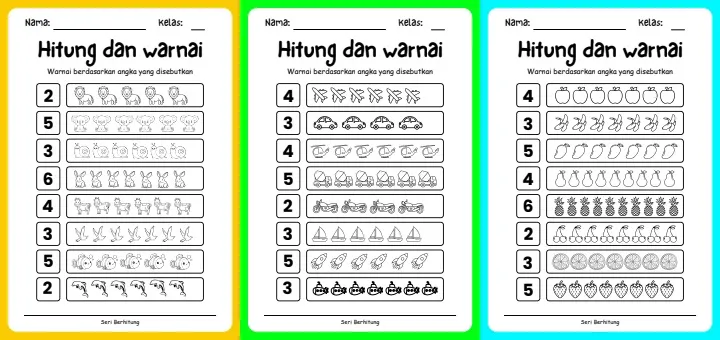Worksheet Anak Seri Berhitung